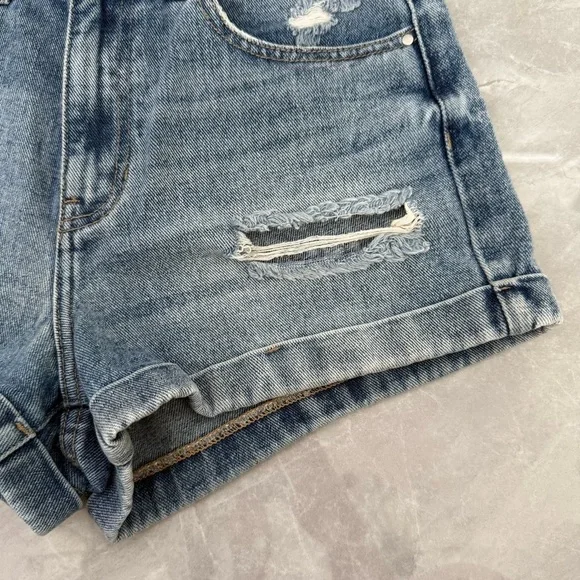 Women’s PacSun Distressed High Rise Mom Short Jean Shorts Size 26 - Picture 7 of 15